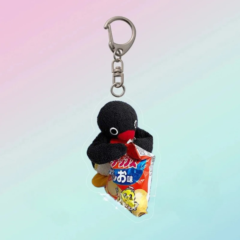 Cute Anime Penguin Acrylic Keychain Gift Charm for Bags and Keys