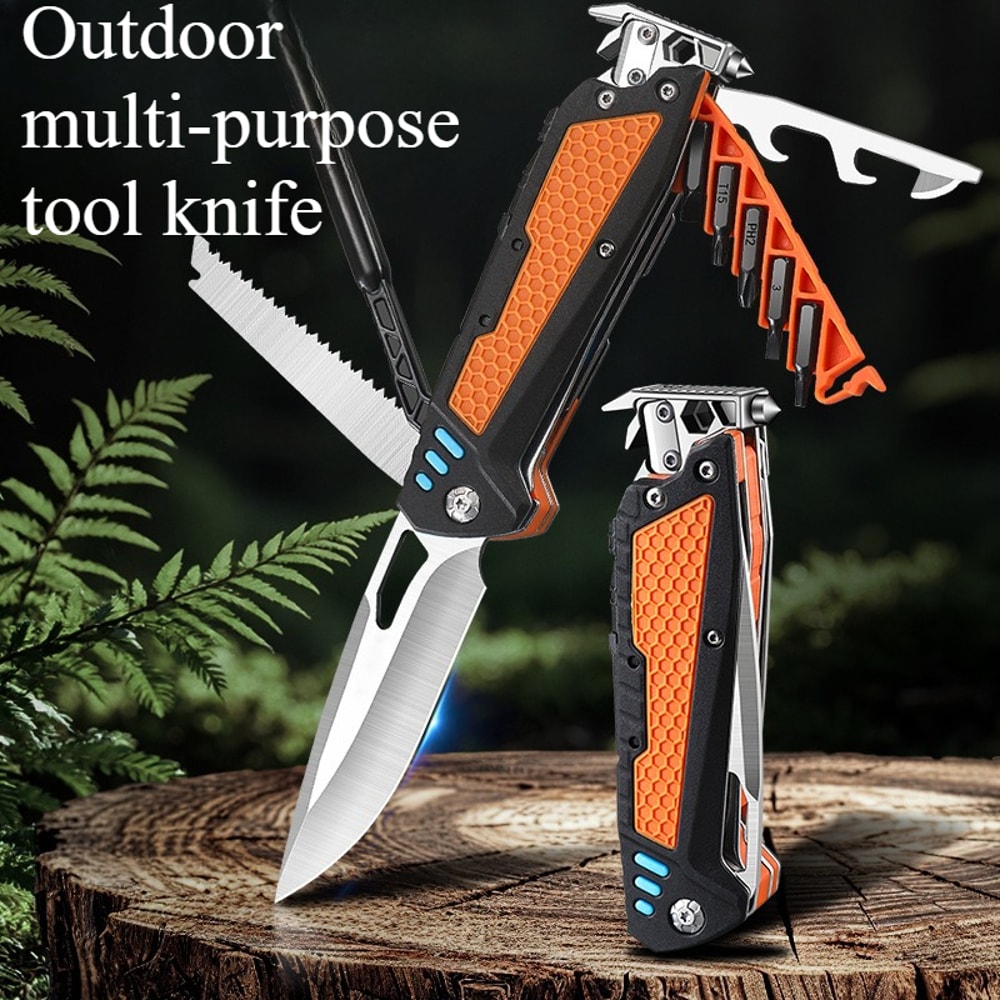 Multifunctional Folding Knife EDC Tool for Camping Hiking Survival