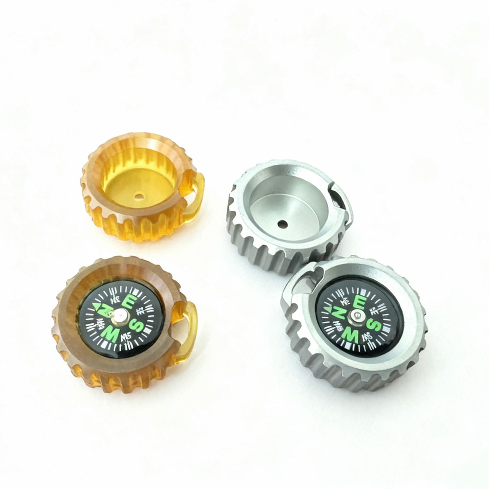 Titanium Alloy Survival Compass Pendant Necklace For Outdoor Navigation Travel Gear 3