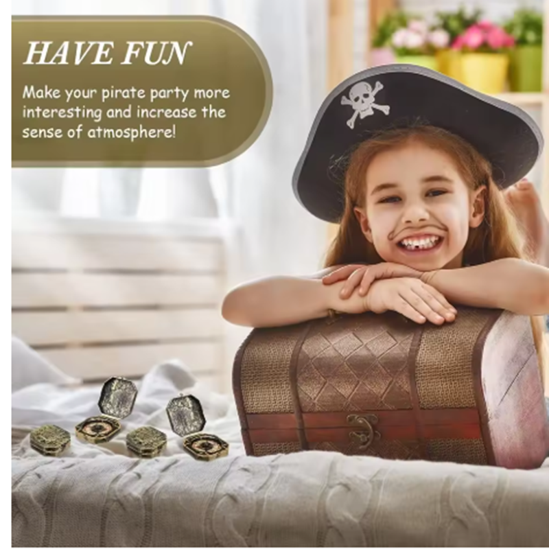 Vintage Pirate Compass Toy for Kids Cosplay Nautical Costume Prop Gift