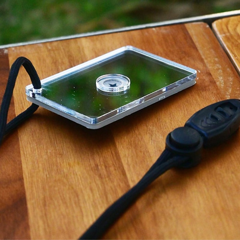 Survival Signal Mirror For Outdoor Safety Emergency Reflective Signaling Tool For Boating And Hikin 3