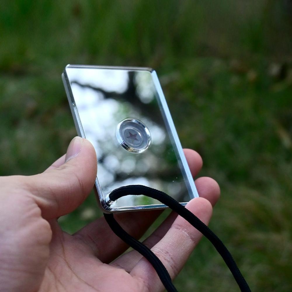 Survival Signal Mirror For Outdoor Safety Emergency Reflective Signaling Tool For Boating And Hikin 4