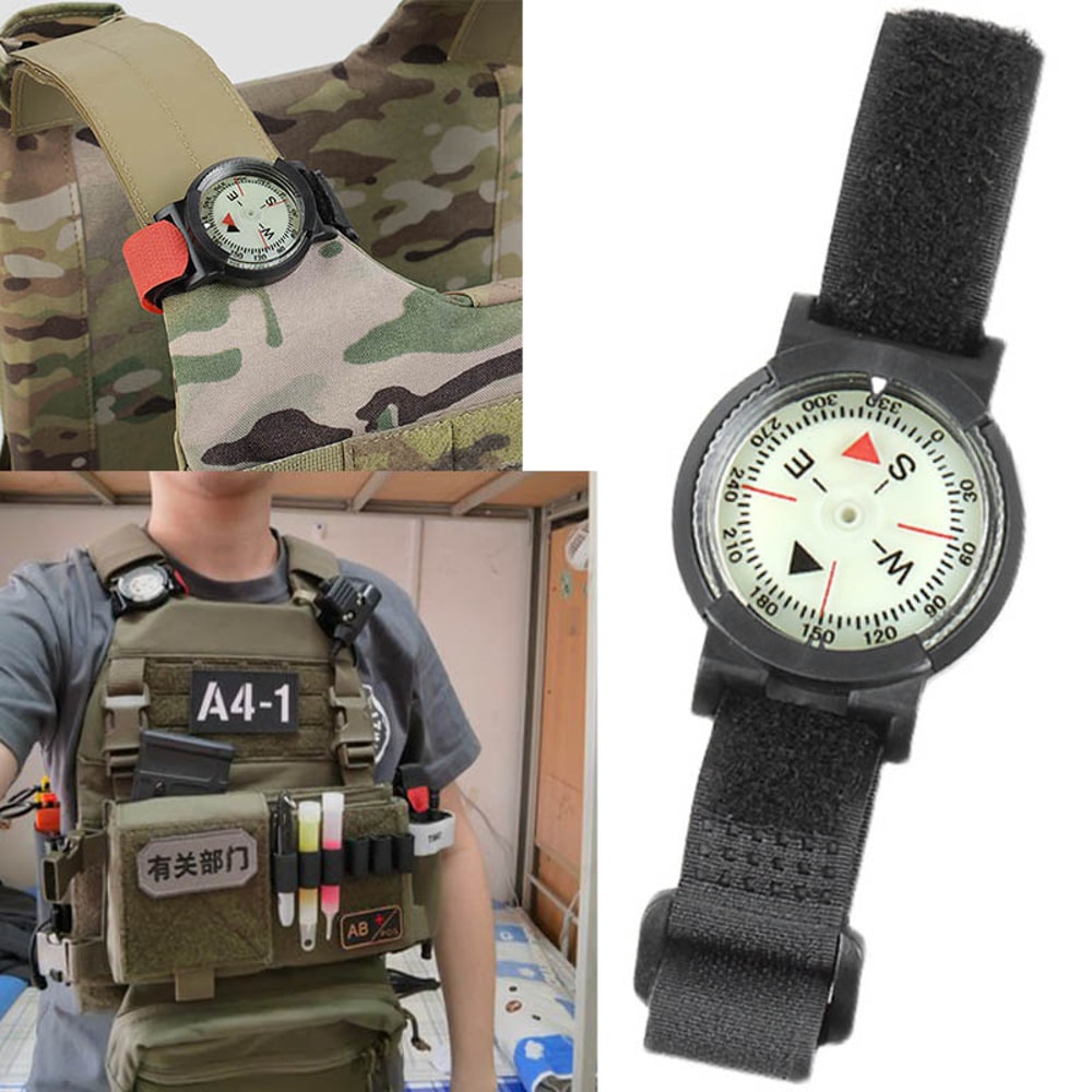 Concealed Tactical Vest Compass Survival Gear for Outdoor Navigation and Emergency Use