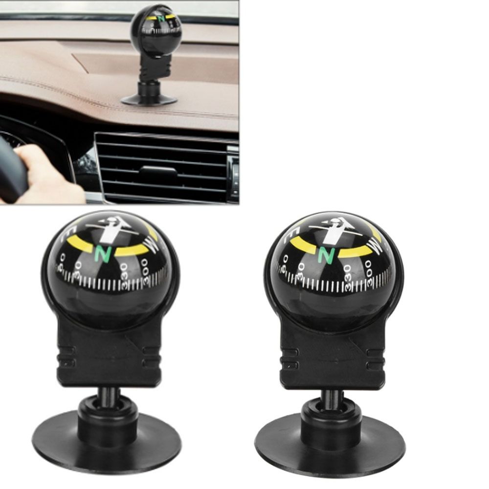 Adjustable Car Dashboard Compass Ball with Suction Mount Portable Car Compass for Navigation & Outdoor Driving