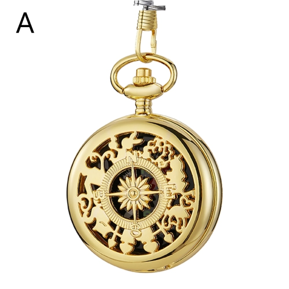 Vintage Bronze Pocket Watch Compass Retro Compass Pocket Watch for Hiking & Survival Navigation