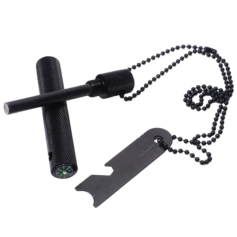 Ultimate Survival Fire Starter Kit with Magnesium Fire Starter & Compass