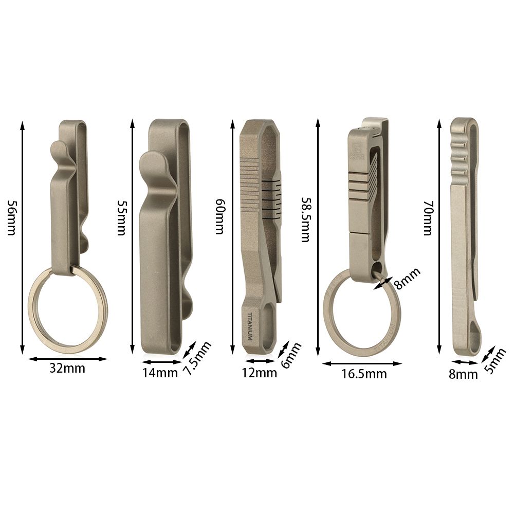 Titanium Alloy EDC Keychain Clip Quick Draw Molle Buckle Belt Key Holder