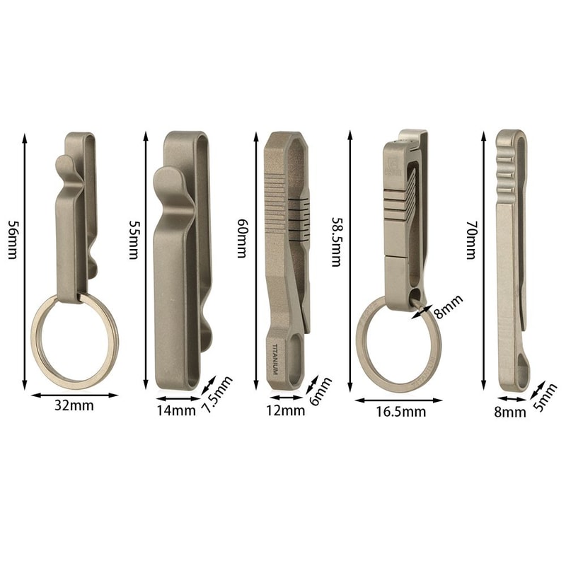 Titanium Alloy EDC Keychain Clip Quick Draw Molle Buckle Belt Key Holder