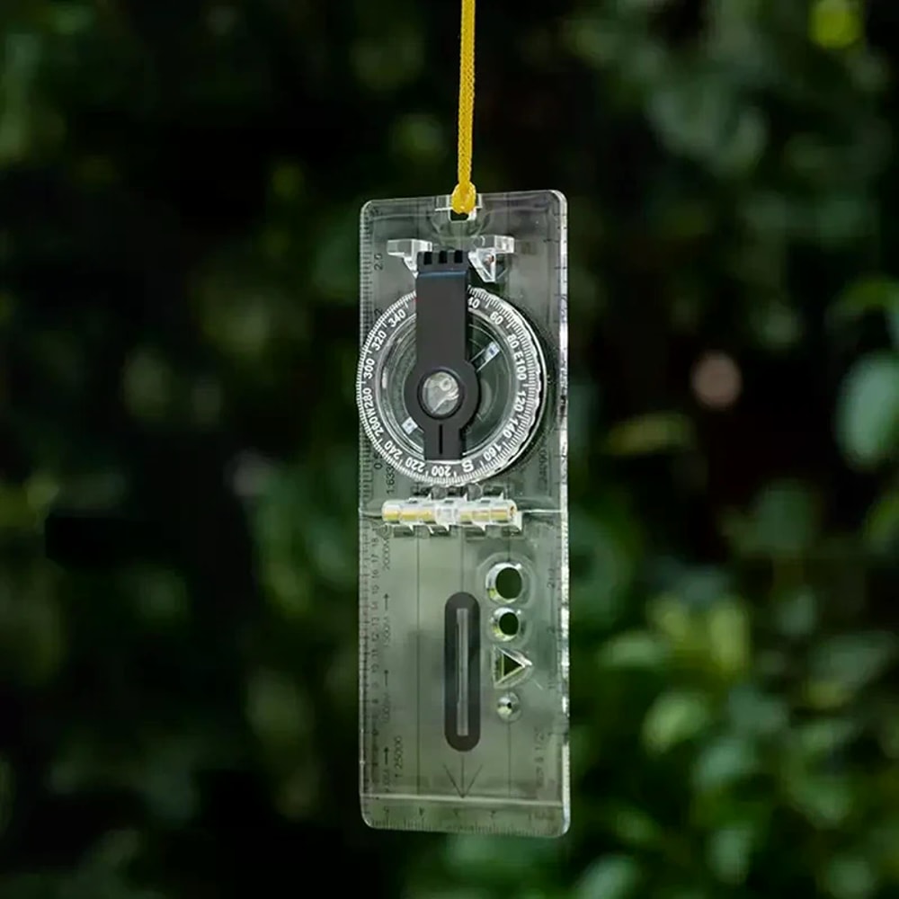 Multifunction Map Compass Tool Folding Hiking Compass Ruler Waterproof Navigation Guide