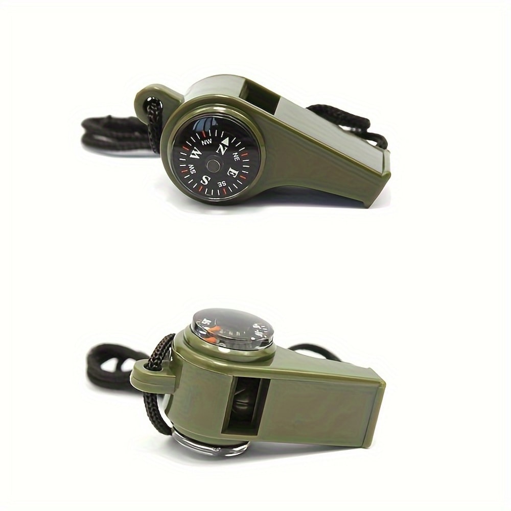 Emergency Survival Whistle with Compass and Thermometer Outdoor Safety Gear