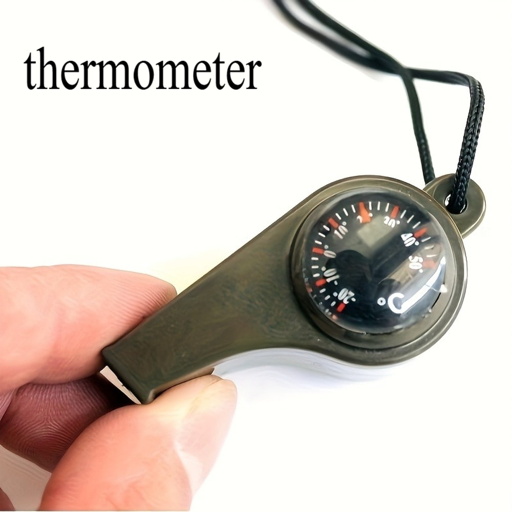 Emergency Survival Whistle with Compass and Thermometer Outdoor Safety Gear