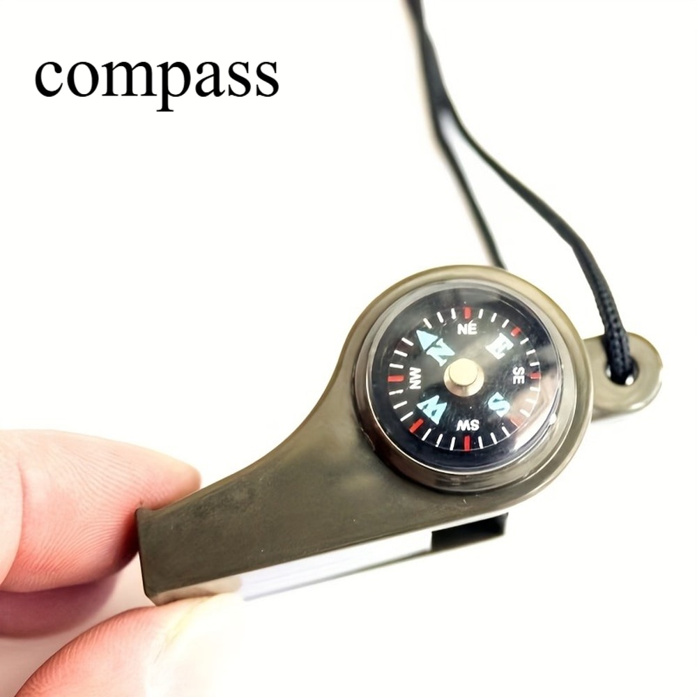 Emergency Survival Whistle with Compass and Thermometer Outdoor Safety Gear