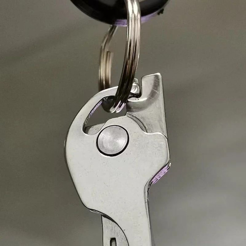 Stainless Steel Multitool Keychain Compact EDC Survival Tool with Screwdriver for Outdoor and Everyday Use