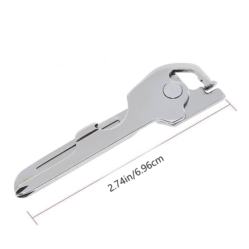 Stainless Steel Multitool Keychain Compact EDC Survival Tool with Screwdriver for Outdoor and Everyday Use