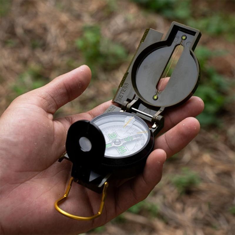 Military Grade Lensatic Compass with Glow Dial Waterproof Hiking Survival Compass for Outdoor Navigation