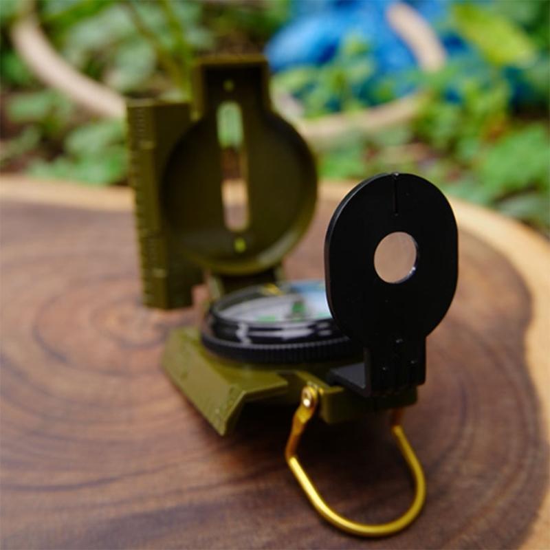 Military Grade Lensatic Compass with Glow Dial Waterproof Hiking Survival Compass for Outdoor Navigation