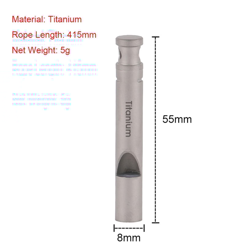 Titanium Emergency Survival Whistle High Decibel Outdoor Safety Whistle with Cord
