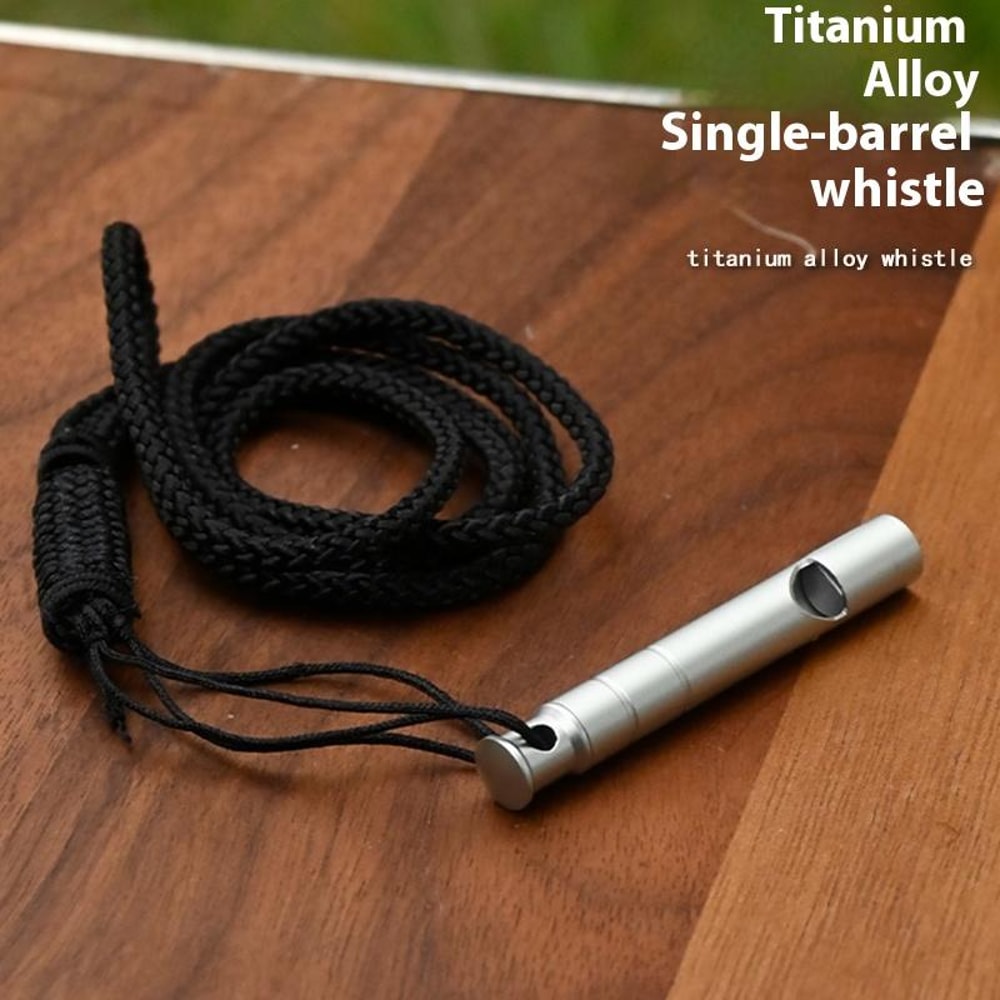 Titanium Emergency Whistle High Decibel Survival Tool with Lanyard for Hiking Camping EDC