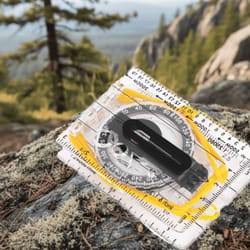 lightweight orienteering compass with ruler & neck strap for hiking navigation