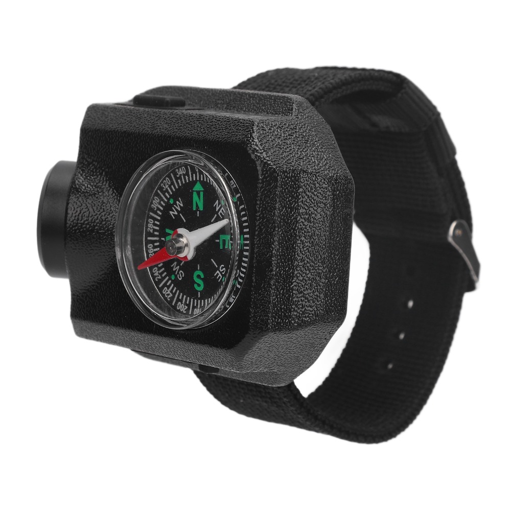 Rechargeable Wrist Flashlight with Compass Waterproof Hands-Free Camping Watch Light