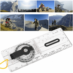 lightweight orienteering compass with ruler and strap for map navigation and hiking