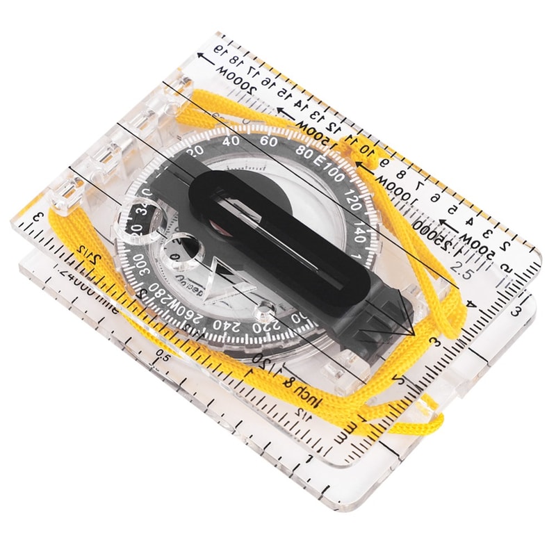 Lightweight Orienteering Compass with Ruler and Strap for Map Navigation and Hiking