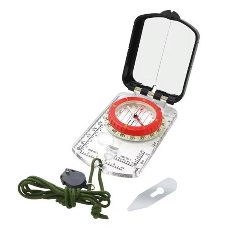 Lightweight Waterproof Camping Compass with LED Light and Adjustable Declination Base