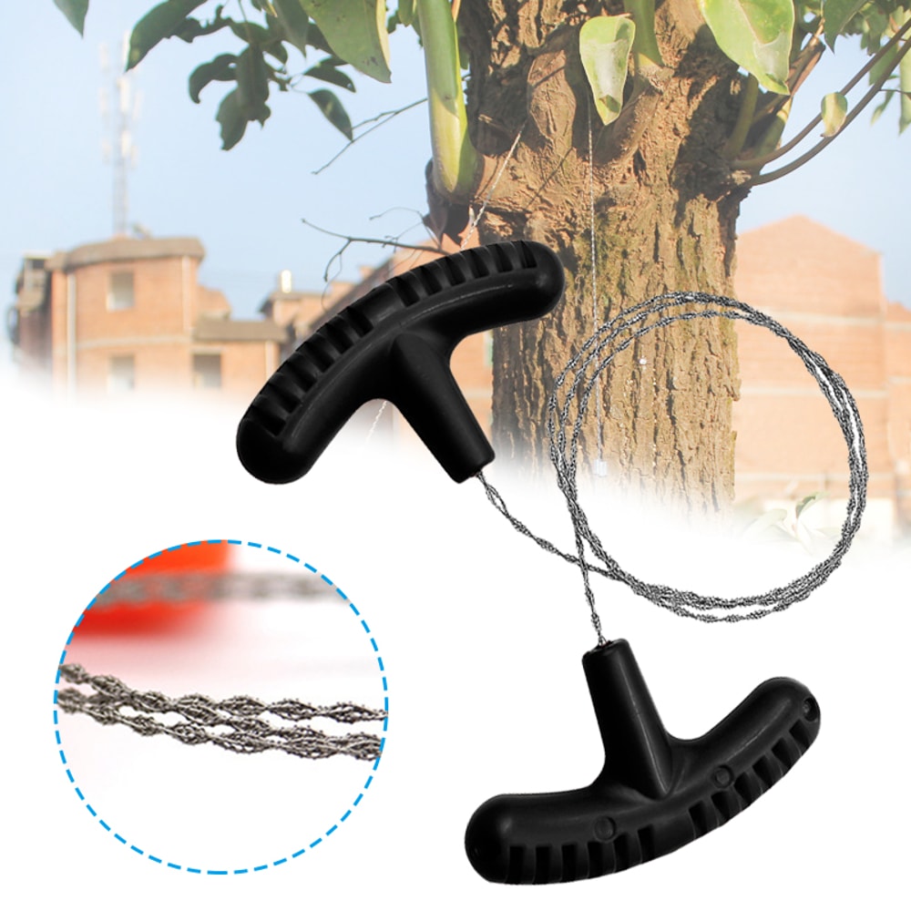 Compact Portable Wire Saw for Camping and Bushcraft Stainless Steel Survival Saw Tool