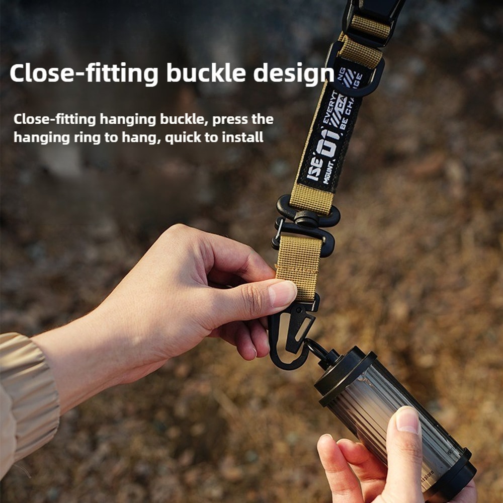 Tactical MOLLE Hanging Strap Organizer with Carabiner Clips for Camping Hiking Gear