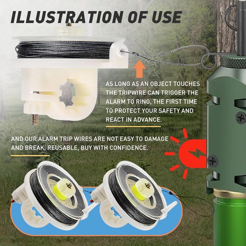 Outdoor Perimeter Alarm Trip Wire Motion Alert For Camping Security And Survival Protection 4