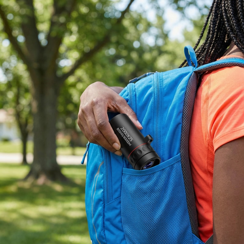 Portable Monocular Telescope with Phone Holder for Birdwatching and Camping Zoom Lens