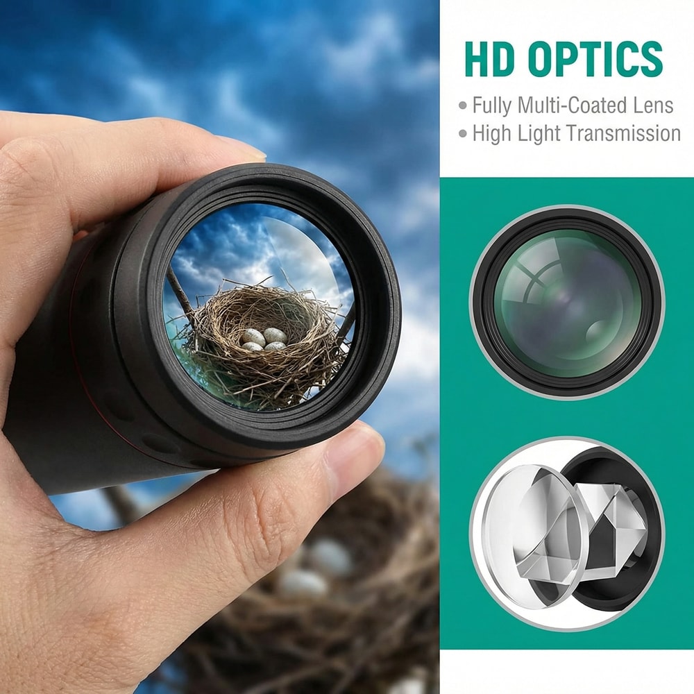 Portable Monocular Telescope with Phone Holder for Birdwatching and Camping Zoom Lens