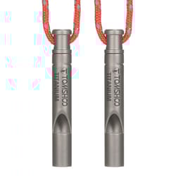 titanium emergency whistle survival gear with cord for hiking camping safety