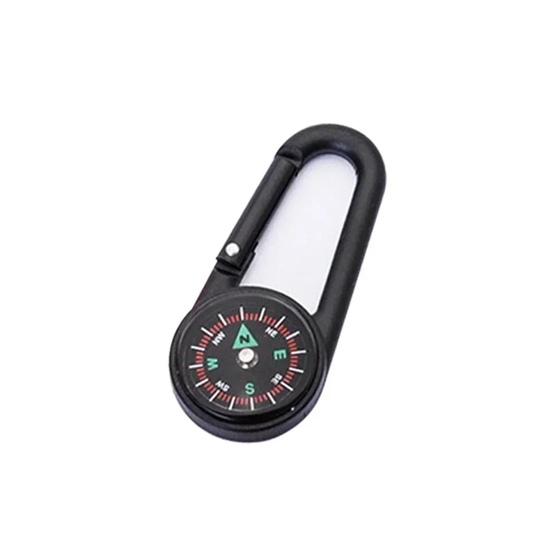 Mini Compass Carabiner Keychain for Hiking Survival Gear Outdoor Navigation Tool