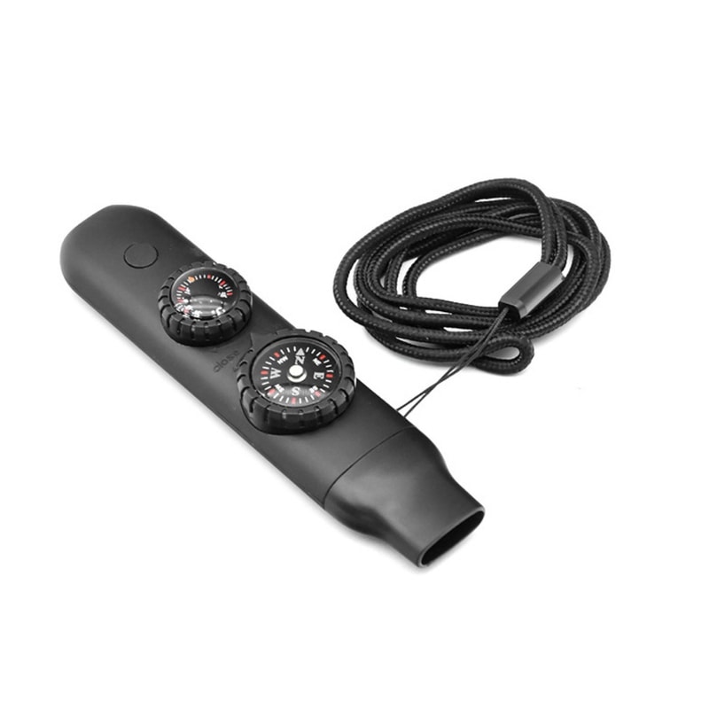 Emergency Survival Whistle with Compass Flashlight High Decibel Safety Tool