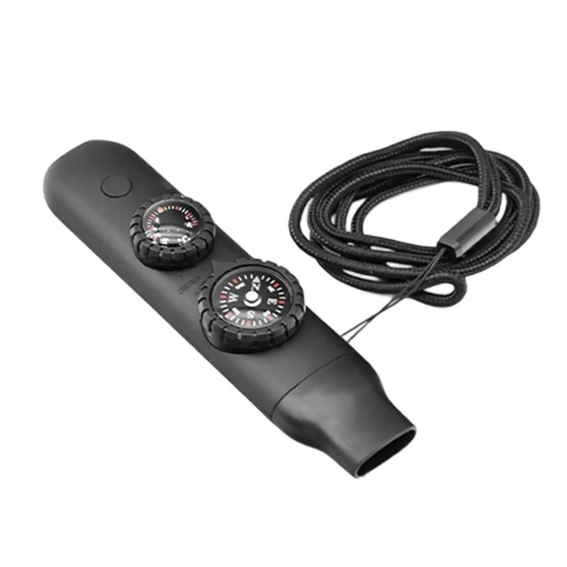 Emergency Survival Whistle with Compass Flashlight High Decibel Safety Tool