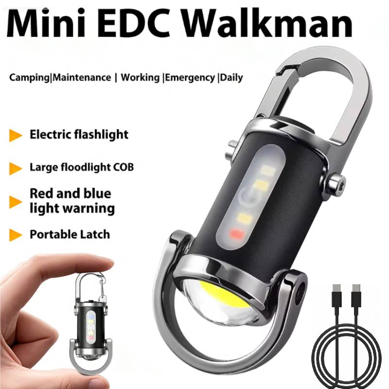 Rechargeable COB Keychain Flashlight With Hook Compact Pocket Flashlight For Camping Emergency Use 1