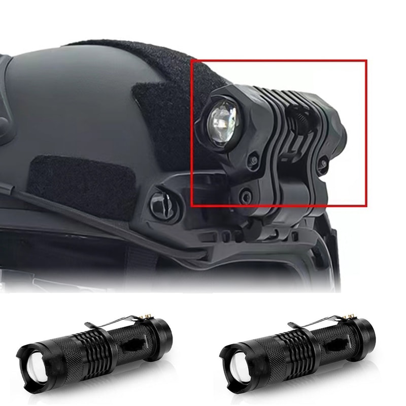 Tactical LED Helmet Flashlight Zoom Aluminum Alloy Work Light for Outdoor and Hands Free Use