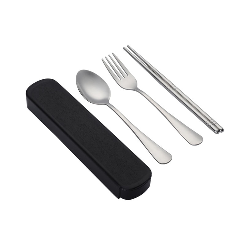 Portable Stainless Steel Travel Utensil Set With Case Reusable Cutlery Kit 4