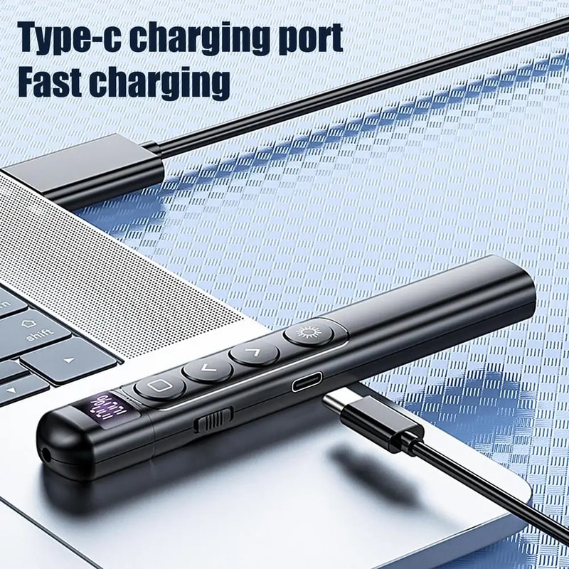 Wireless Presentation Clicker with Hyperlink Control and Red Laser Pointer for PowerPoint Slides