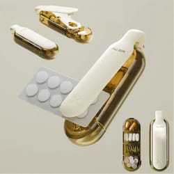 easy grip pill remover tool with storage case portable pill dispenser for seniors