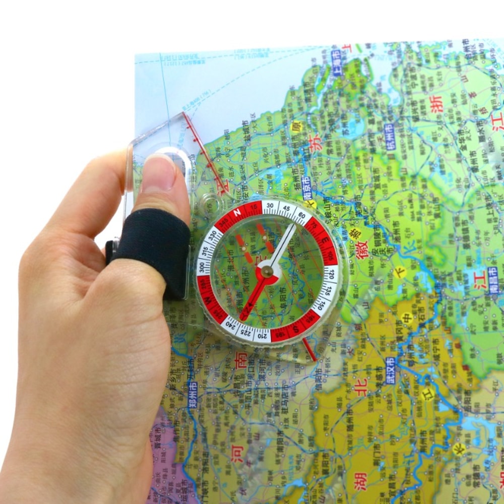 Precision Thumb Compass for Hiking Orienteering with Double Display Magnetic Navigation Tool