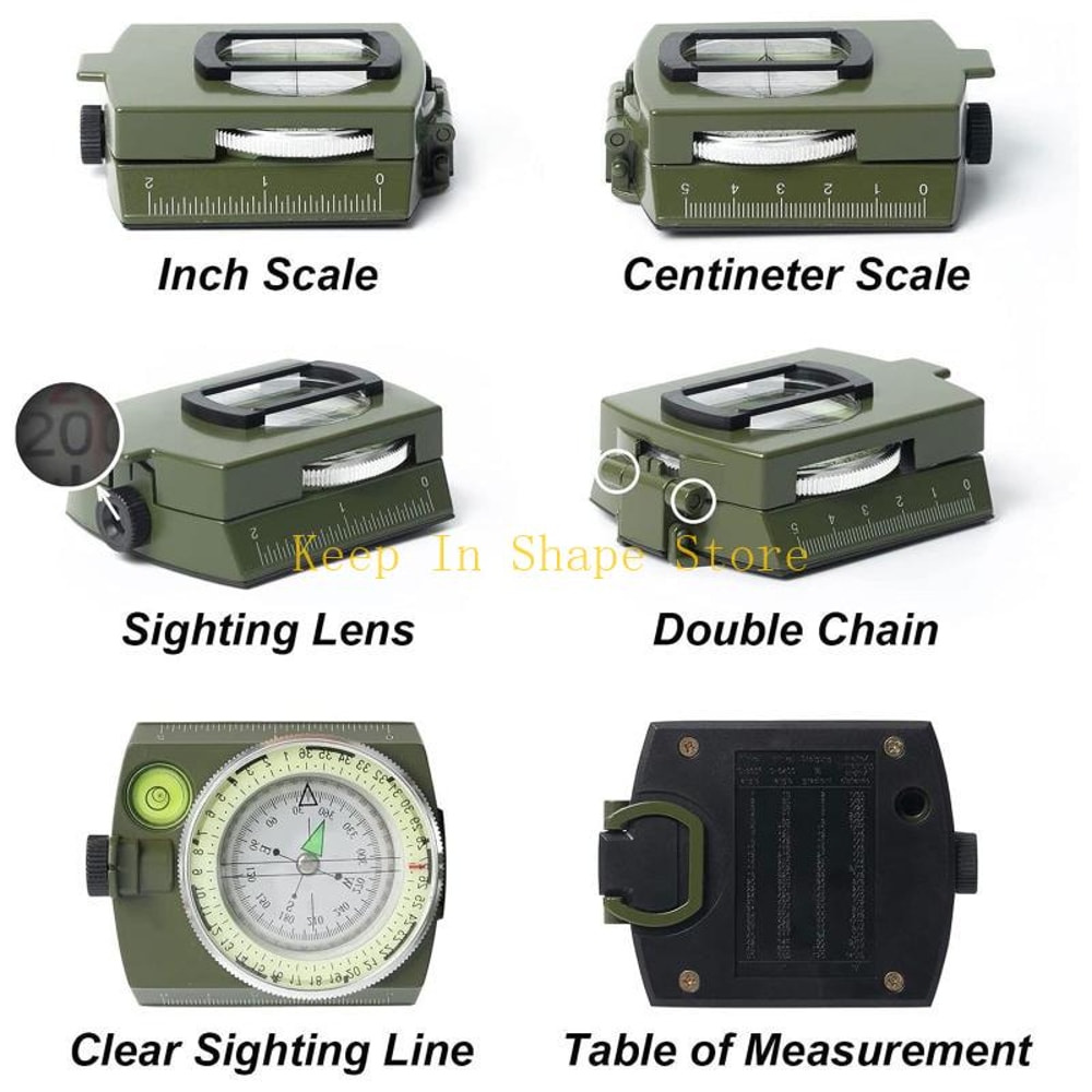 Military Grade Lensatic Compass Waterproof Night Vision Survival Compass for Hiking Camping Navigation