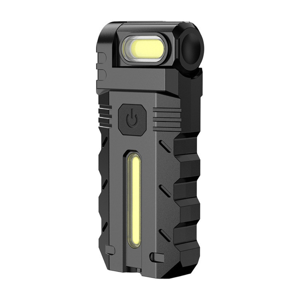 USB Rechargeable Mini LED Flashlight with Magnetic Base and COB Work Light