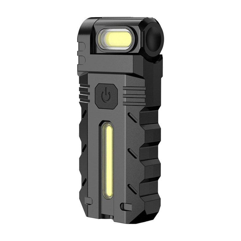 USB Rechargeable Mini LED Flashlight with Magnetic Base and COB Work Light