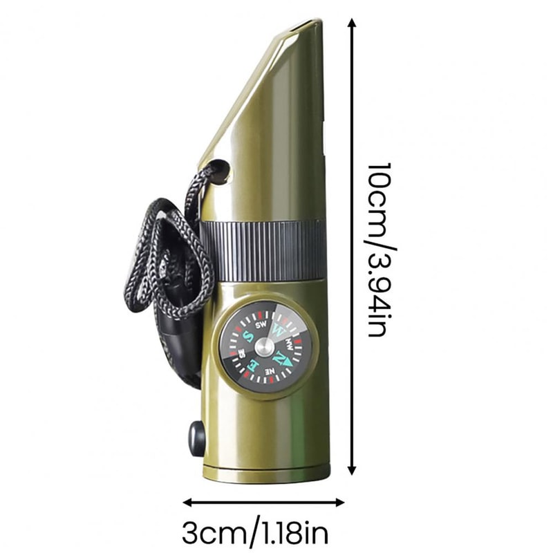 All-in-One Emergency Survival Whistle Compass Tool for Hiking and Camping Safety