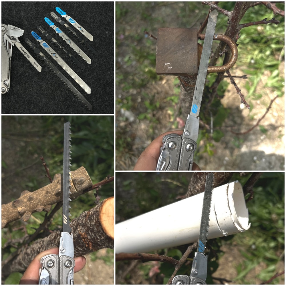 Stainless Steel T-Saw Adapter Holder for Leatherman MUT Multi Tool with Thumb Grip Driver