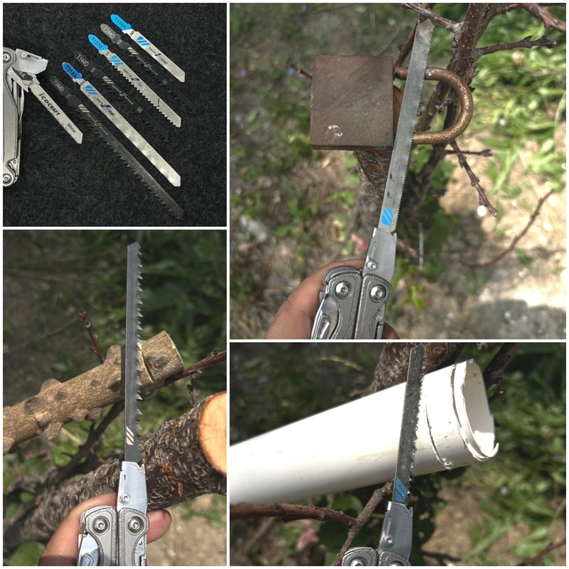 Stainless Steel T-Saw Adapter Holder for Leatherman MUT Multi Tool with Thumb Grip Driver