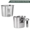 Stainless Steel Camping Canteen Cup Set Tactical Mess Kit with Cover for Hiking and Backpacking