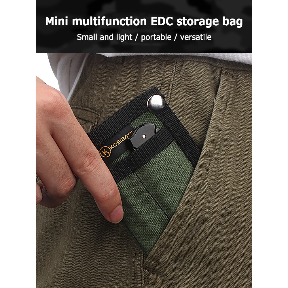 Tactical EDC Pouch Organizer with MOLLE System Durable Canvas Multi Pocket Gear Storage Bag
